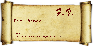 Fick Vince névjegykártya